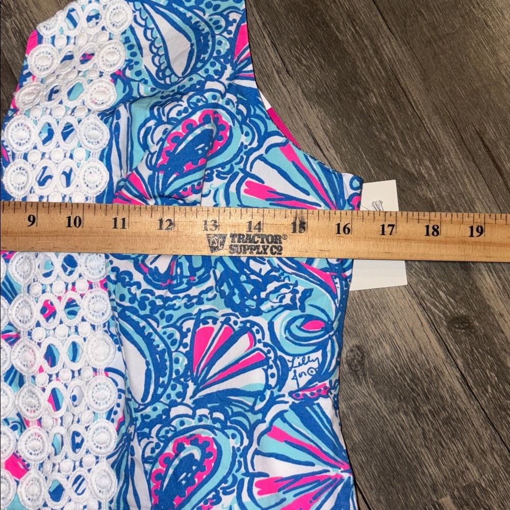 Lilly Pulitzer  My Fans Sleeveless Split Neck Shift Mini Dress 8 New with tags - Picture 5 of 10